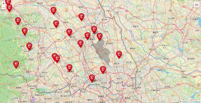 埼玉県のコメリの店舗地図