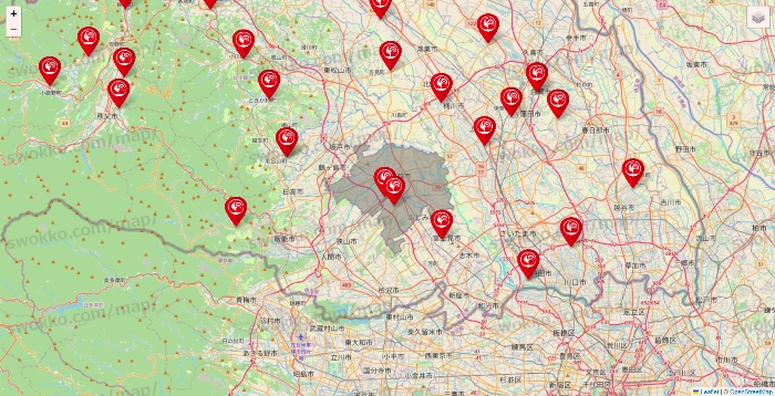 埼玉県のコメリの店舗地図