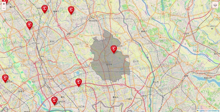 埼玉県のコメリの店舗地図