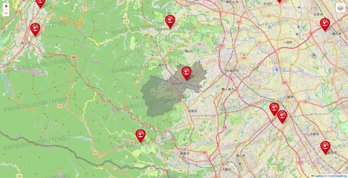 埼玉県のコメリの店舗地図