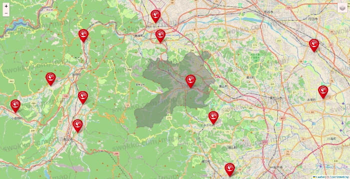 埼玉県のコメリの店舗地図