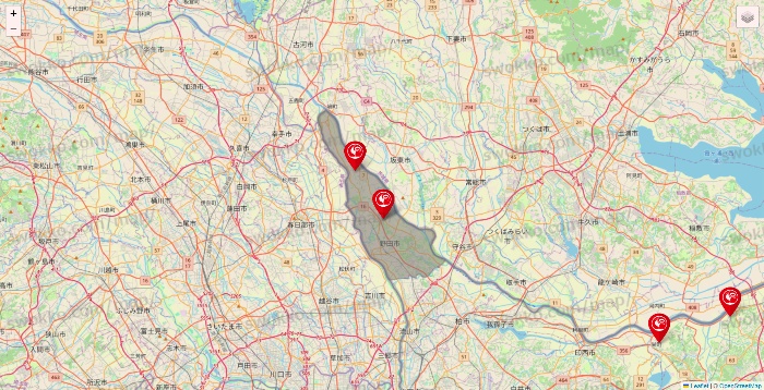 千葉県のコメリの店舗地図