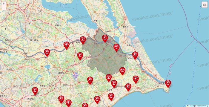 千葉県のコメリの店舗地図