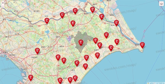千葉県のコメリの店舗地図
