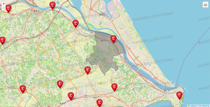 千葉県のコメリの店舗地図