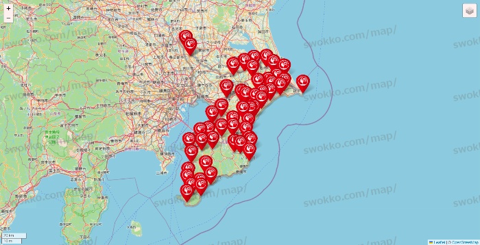 千葉県のコメリの店舗地図