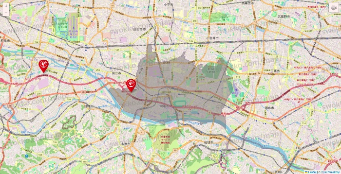 東京都のコメリの店舗地図