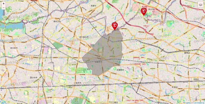 東京都のコメリの店舗地図