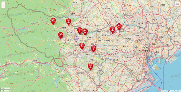 東京都のコメリの店舗地図