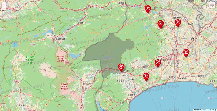 神奈川県のコメリの店舗地図