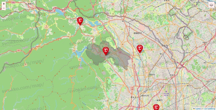 神奈川県のコメリの店舗地図