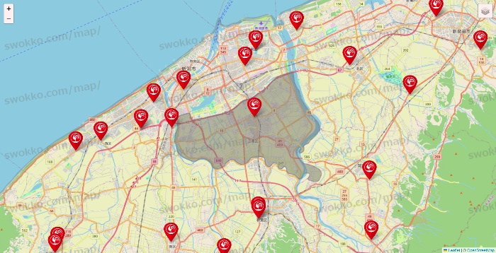 新潟県のコメリの店舗地図