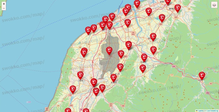 新潟県のコメリの店舗地図