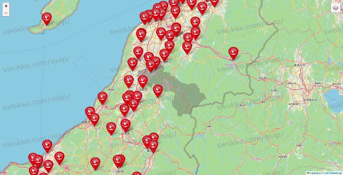 新潟県のコメリの店舗地図