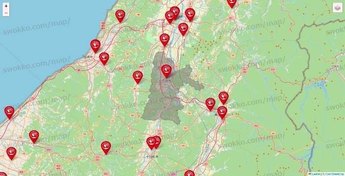 新潟県のコメリの店舗地図