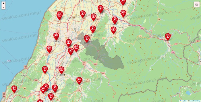 新潟県のコメリの店舗地図