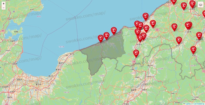 新潟県のコメリの店舗地図