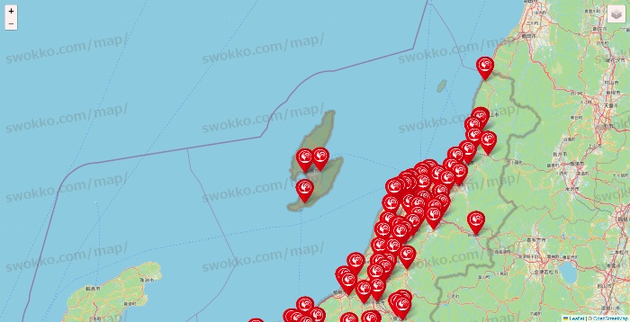 新潟県のコメリの店舗地図
