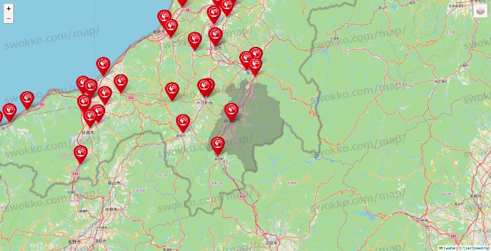 新潟県のコメリの店舗地図