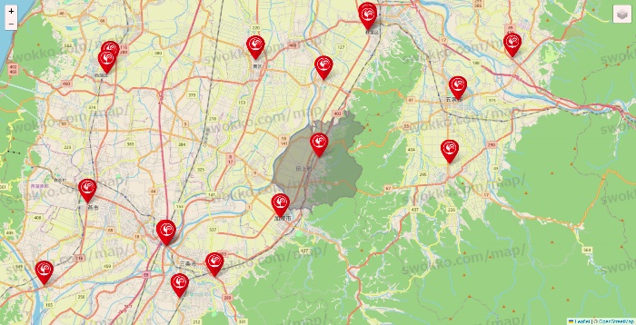 新潟県のコメリの店舗地図