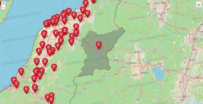 新潟県のコメリの店舗地図