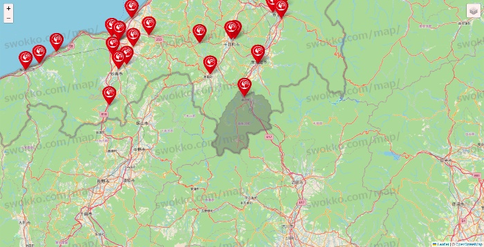 新潟県のコメリの店舗地図