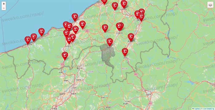 新潟県のコメリの店舗地図