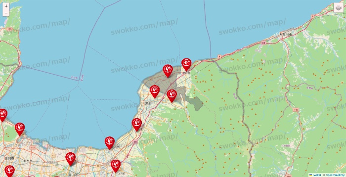 富山県のコメリの店舗地図