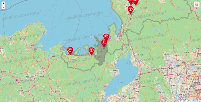 福井県のコメリの店舗地図