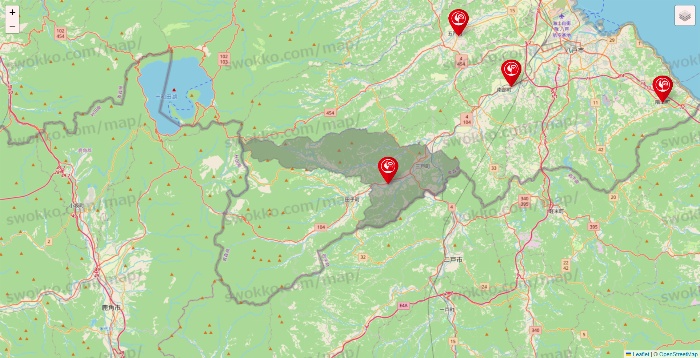 青森県のコメリの店舗地図