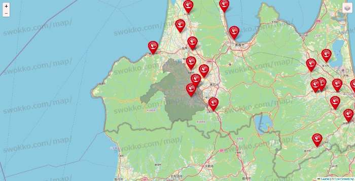 青森県のコメリの店舗地図