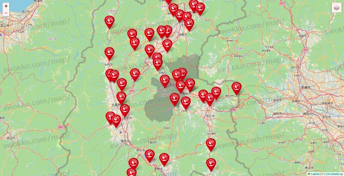 長野県のコメリの店舗地図