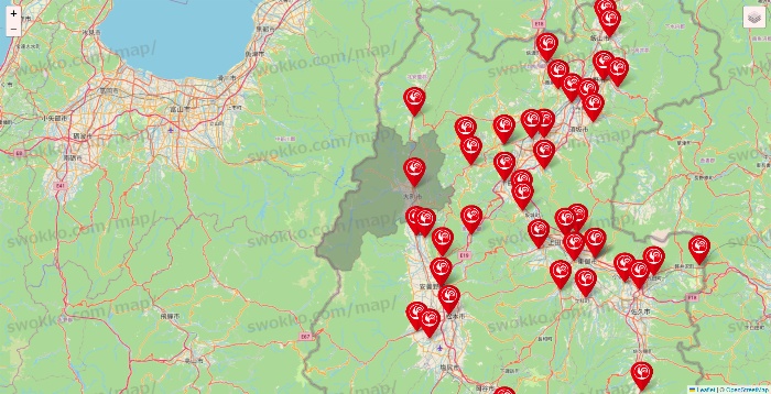 長野県のコメリの店舗地図