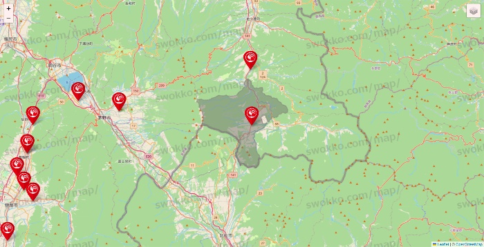 長野県のコメリの店舗地図