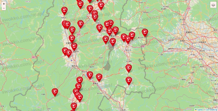 長野県のコメリの店舗地図