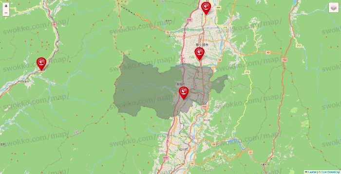 長野県のコメリの店舗地図