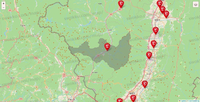 長野県のコメリの店舗地図