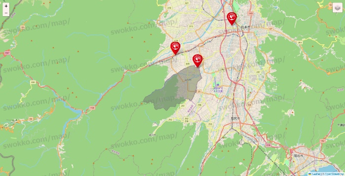 長野県のコメリの店舗地図