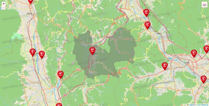 長野県のコメリの店舗地図