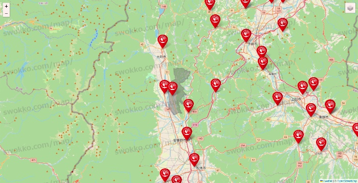 長野県のコメリの店舗地図