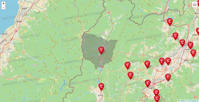 長野県のコメリの店舗地図