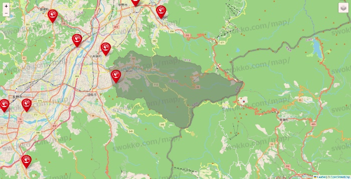長野県のコメリの店舗地図