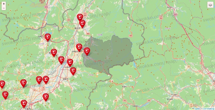 長野県のコメリの店舗地図