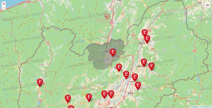 長野県のコメリの店舗地図