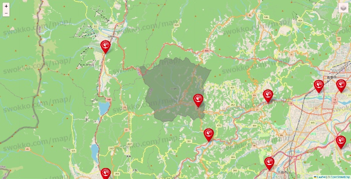 長野県のコメリの店舗地図