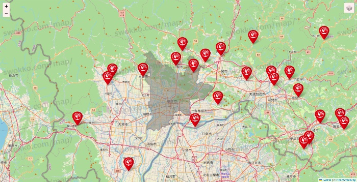 岐阜県のコメリの店舗地図