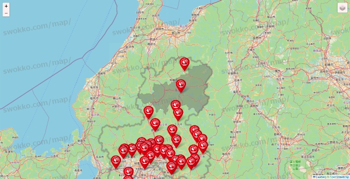 岐阜県のコメリの店舗地図