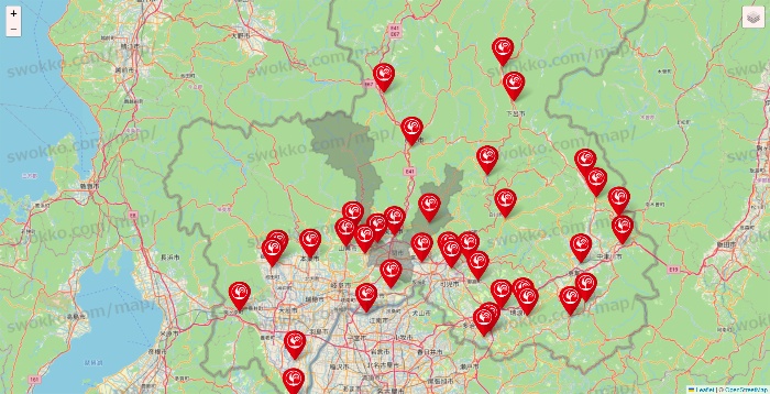 岐阜県のコメリの店舗地図