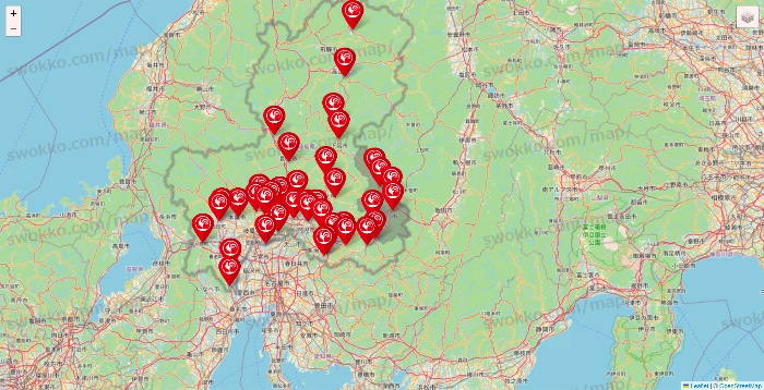 岐阜県のコメリの店舗地図