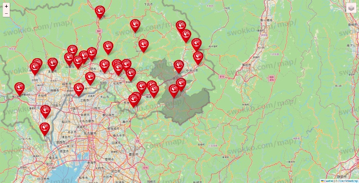岐阜県のコメリの店舗地図
